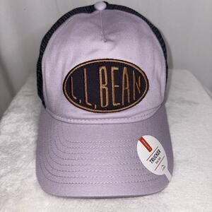 LL Bean Womens Low Crown Trucker Cap Adult One Size Hat Lavender Navy NWT
